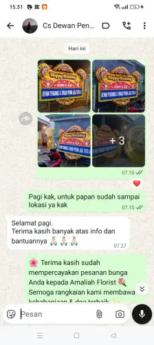Testimonial Papan Bunga Pernikahan citorek kidul